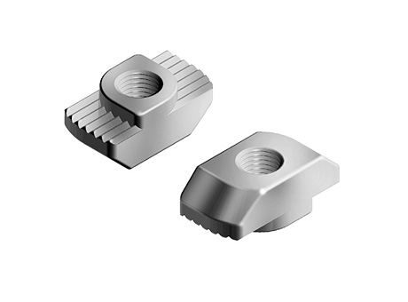 T Nut, Steel, Slot 10, M4, Paq. 100 piezas