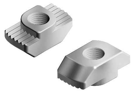 T Nut, Steel, Slot 10, M5, Paq. 100 piezas