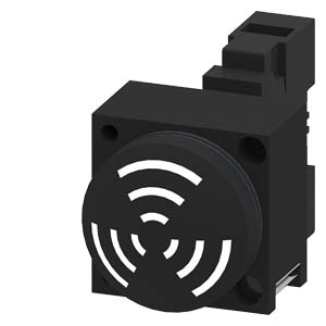Combinacion Aparatos Completa 22Mm Plastico Redondo: Avisador Acustico Tono Continuo 2,4 Khz, Ip65 Presn Sonora Min. 80 Db./10Cm, Con Portalamparas Ba 9S Ac/Dc 24V Conexion Por Tornillo Con Soporte Negro
