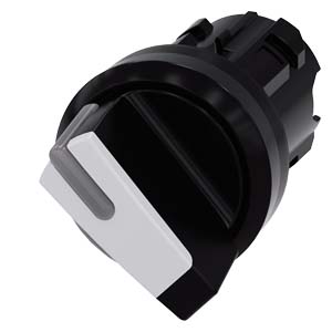 Selector, Iluminable, 22Mm, Redondo, Plastico, Lanco, Manilla, Corta, 2 Posiciones O-I, Sostenido, Angulo 90 Grados, 10:30H/13:30H