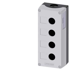 Caja Para Ap. De Mando, 22Mm, Redondos, Caja De Lastico, Parte Superior Gris, 4 Puntos De Mando Lastico, Rebaje Para Plaquitas, Sin Equipar