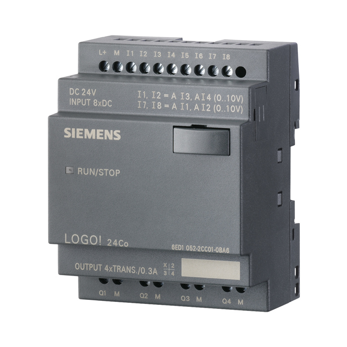 6ED10522CC010BA6 Logo! 24Co, Logic Module,Without Display,Pu/I/O: 24V/24V/24V Trans.,8 Di (4Ai)/4 Do; Mem 200 Blocksreal Time Clock,Expandable With Extra Modules