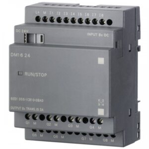 6ED10551CB100BA0 Logo! Dm16 24 Mod. Ampliacion, Al/E/S: 24V Dc/24V Dc/Trans., 8 Ed/8 Sd, 4 Modulos