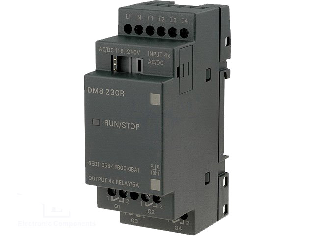 6ED10551FB000BA1 Logo! Dm8 230R Mod.Ampliacion, Al/E/S: 230V/230V/Rele, 2 Mod, 4 Ed/ 4 Sd