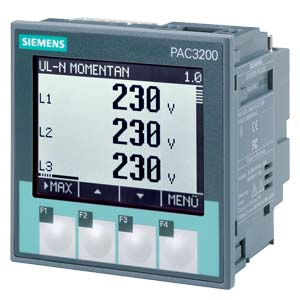 7KM2112-0BA00-3AA0 Medidor De Potencia Pac3200, Aparato Base,Medicion De Volts/Corriente (Min/Max) Potencias,Energias ,Fp,Thd