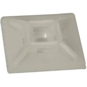 Soporte autoadherible de nylon color natural para corbata, 28X28MM (100 PZ)